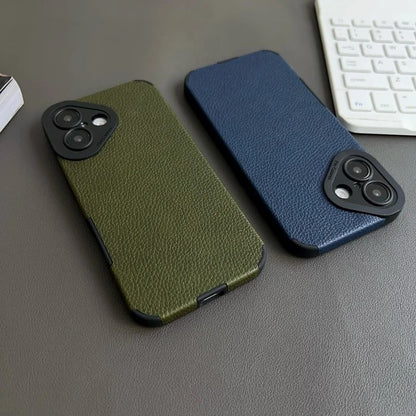 RETRO DUAL COLOR LEATHER TEXTURE CASE FOR IPHONE | PREMIUM CAMERA PROTECTION & ELEGANT LEATHER DESIGN | MAGSAFE COMPATIBLE