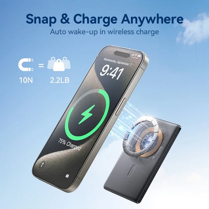 ULTRA-SLIM 20W MAGNETIC POWER BANK | 5000mAh & 10000mAh WIRELESS FAST CHARGING | 0.35 & 0.55-INCH PORTABLE CHARGER FOR IPHONE