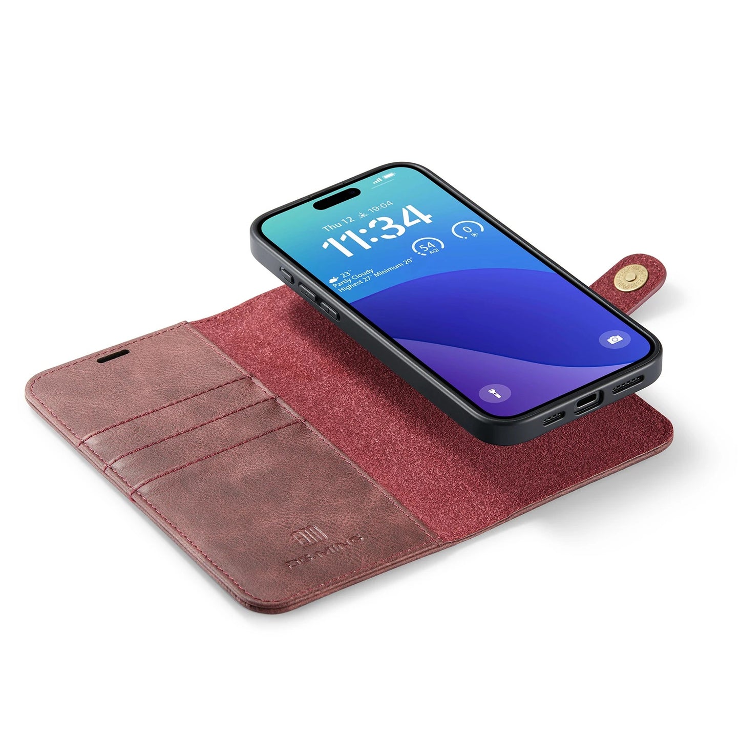 LUXURY RETRO LEATHER IPHONE WALLET CASE | PREMIUM 2-IN-1 DESIGN WITH MAGNETIC FLIP COVER FOR 360° PROTECTION | ELEGANTLY CRAFTED WITH CARD SLOTS, KICKSTAND, AND WIRELESS CHARGING SUPPORT
