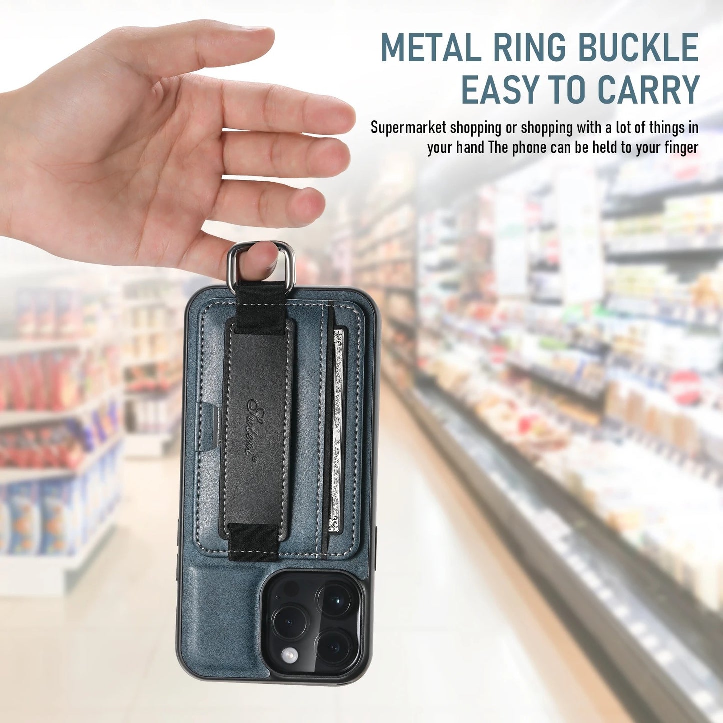 PREMIUM LEATHER APPLE IPHONE CASE | DURABLE SHOCK-ABSORBENT MATERIAL - HANDCRAFTED LEATHER STRAP | ERGONOMIC DESIGN WITH CARD HOLDER AND SECURE GRIP |  ANTI-SCRATCH ANTI-FINGERPRINT AND SHOCK PROOF