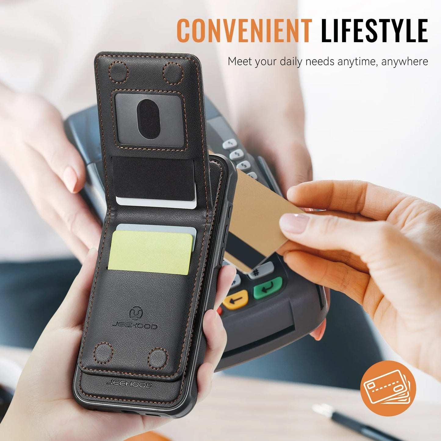 PREMIUM 2-IN-1 MAGNETIC LEATHER IPHONE CASE | SLEEK DESIGN WITH 360° SHOCK & DUST PROTECTION | DETACHABLE CARD HOLDER AND MAGSAFE COMPATIBILITY FOR ULTIMATE FUNCTIONALITY