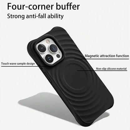 3D SOLID SILICONE IPHONE CASE | HIGH-QUALITY NON-SLIP SHOCKPROOF AND STYLISH TEXTURE | WIRELESS CHARGE MAGSAFE COMPATIBLE