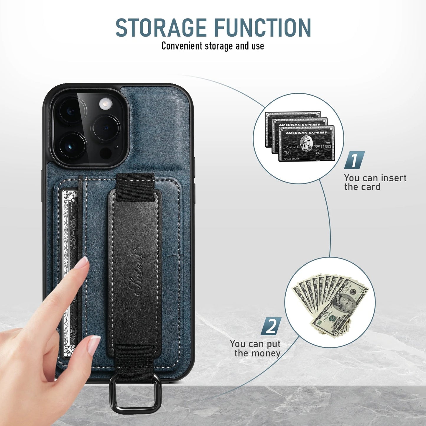 PREMIUM LEATHER APPLE IPHONE CASE | DURABLE SHOCK-ABSORBENT MATERIAL - HANDCRAFTED LEATHER STRAP | ERGONOMIC DESIGN WITH CARD HOLDER AND SECURE GRIP |  ANTI-SCRATCH ANTI-FINGERPRINT AND SHOCK PROOF