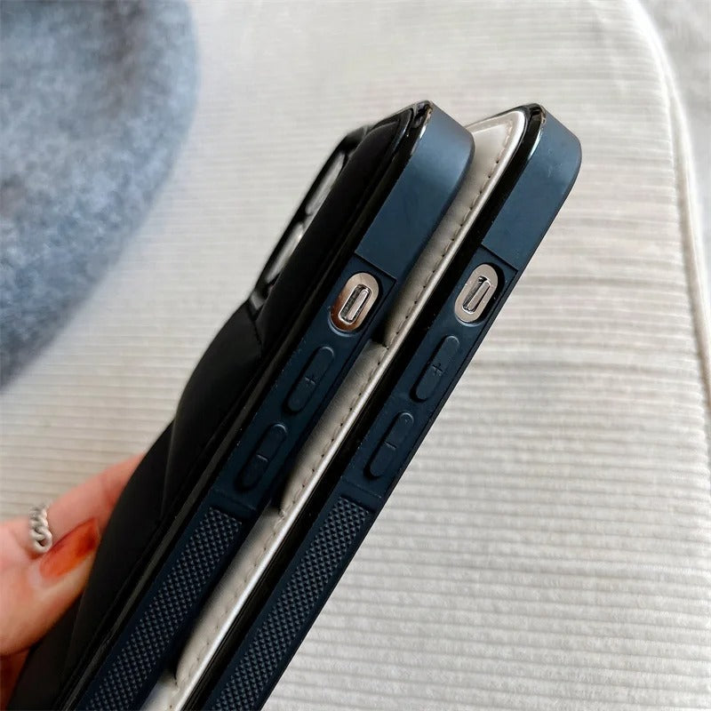 PADDED LUXURY IPHONE CASE | SOFT LEATHER-LIKE DESIGN WITH ELEGANT STITCHED DETAILING | SHOCKPROOF AND SLIM FIT FOR ELEGANT PROTECTION