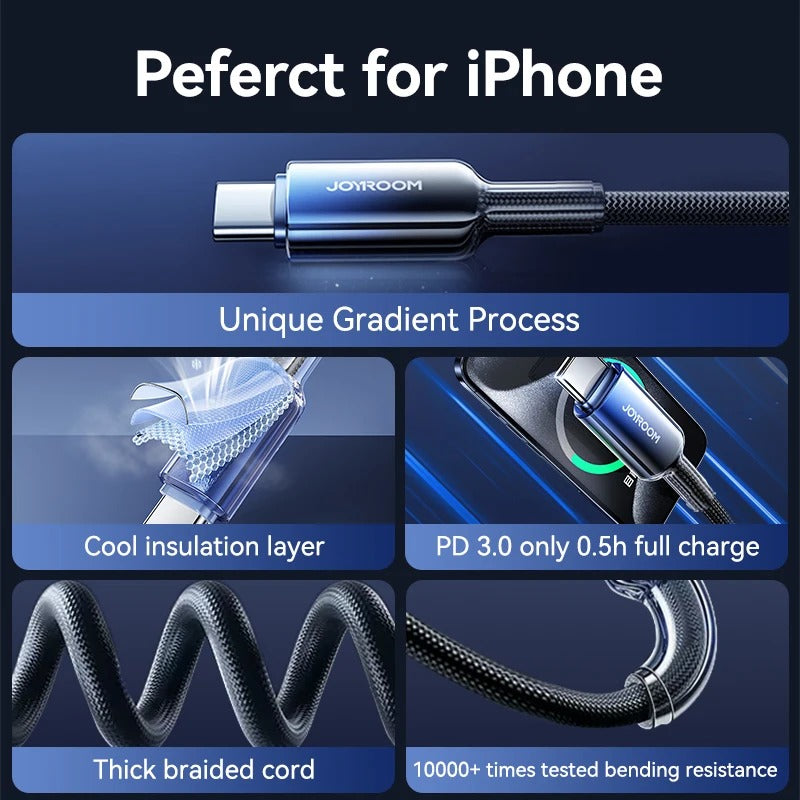 60W ULTRA-FAST USB-C TO USB-C CABLE | PD Rapid Charging Cord for Laptops, Tablets & Smartphones | Durable Braided Design