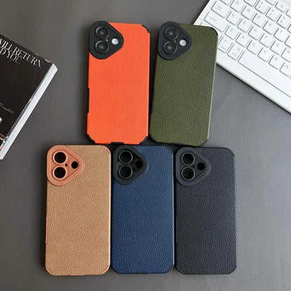 RETRO DUAL COLOR LEATHER TEXTURE CASE FOR IPHONE | PREMIUM CAMERA PROTECTION & ELEGANT LEATHER DESIGN | MAGSAFE COMPATIBLE