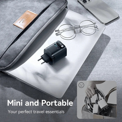 65W GAN FAST CHARGER | RETRACTABLE USB-C CABLE FOR PHONE, TABLET & LAPTOP | HIGH-SPEED CHARGING & COMPACT DESIGN