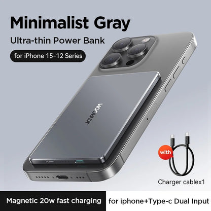 ULTRA-SLIM 20W MAGNETIC POWER BANK | 5000mAh & 10000mAh WIRELESS FAST CHARGING | 0.35 & 0.55-INCH PORTABLE CHARGER FOR IPHONE