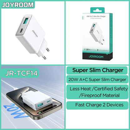 ULTRA-THIN 20W & 30W USB-C/A FAST CHARGER | PD FAST CHARGE & QC 3.0 | PORTABLE TRAVEL WALL ADAPTER