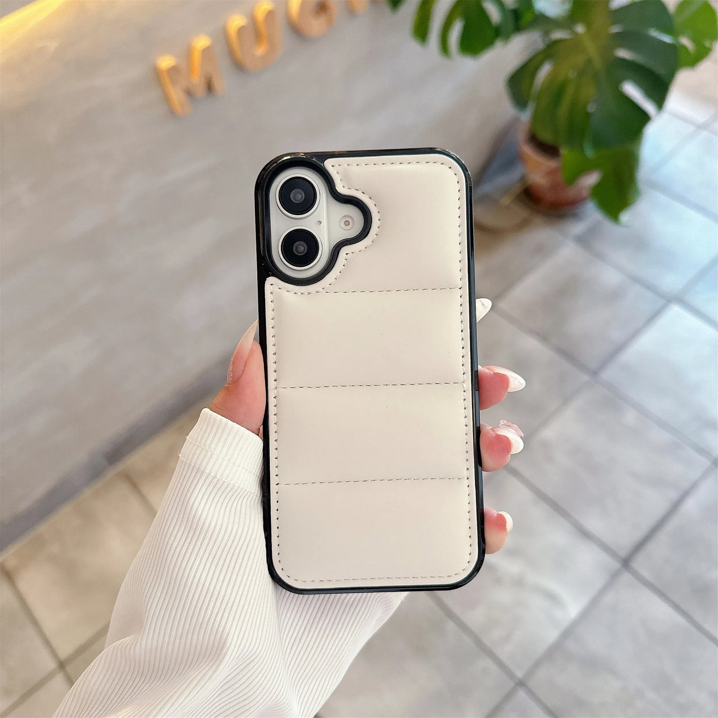 PADDED LUXURY IPHONE CASE | SOFT LEATHER-LIKE DESIGN WITH ELEGANT STITCHED DETAILING | SHOCKPROOF AND SLIM FIT FOR ELEGANT PROTECTION