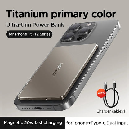 ULTRA-SLIM 20W MAGNETIC POWER BANK | 5000mAh & 10000mAh WIRELESS FAST CHARGING | 0.35 & 0.55-INCH PORTABLE CHARGER FOR IPHONE