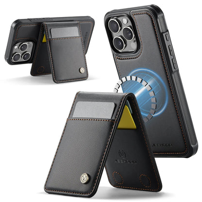 PREMIUM 2-IN-1 MAGNETIC LEATHER IPHONE CASE | SLEEK DESIGN WITH 360° SHOCK & DUST PROTECTION | DETACHABLE CARD HOLDER AND MAGSAFE COMPATIBILITY FOR ULTIMATE FUNCTIONALITY