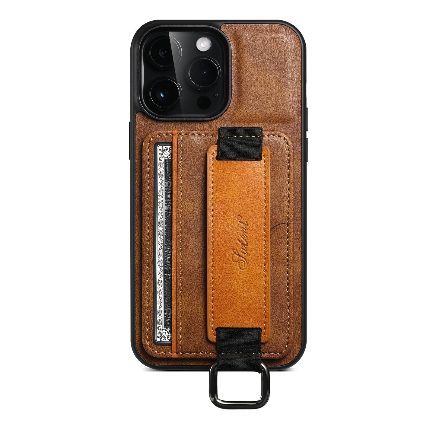 PREMIUM LEATHER APPLE IPHONE CASE | DURABLE SHOCK-ABSORBENT MATERIAL - HANDCRAFTED LEATHER STRAP | ERGONOMIC DESIGN WITH CARD HOLDER AND SECURE GRIP |  ANTI-SCRATCH ANTI-FINGERPRINT AND SHOCK PROOF